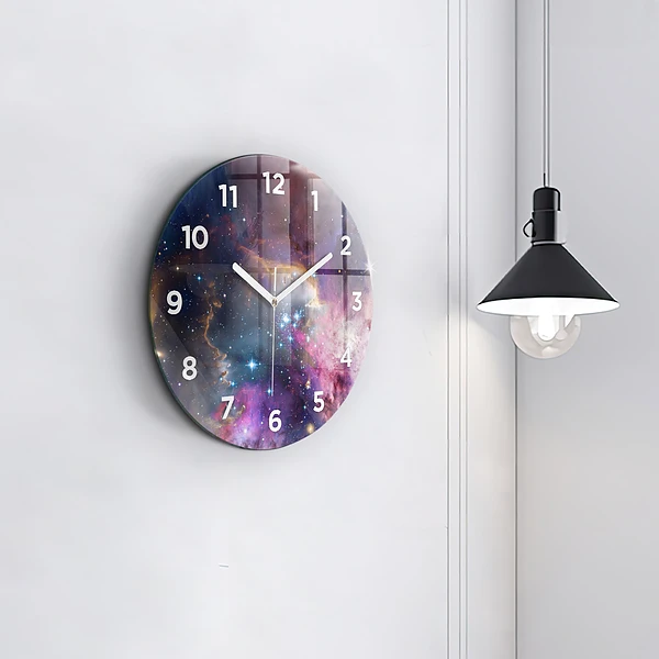 Wanduhr rund mit motiv Galaxie und Sterne
