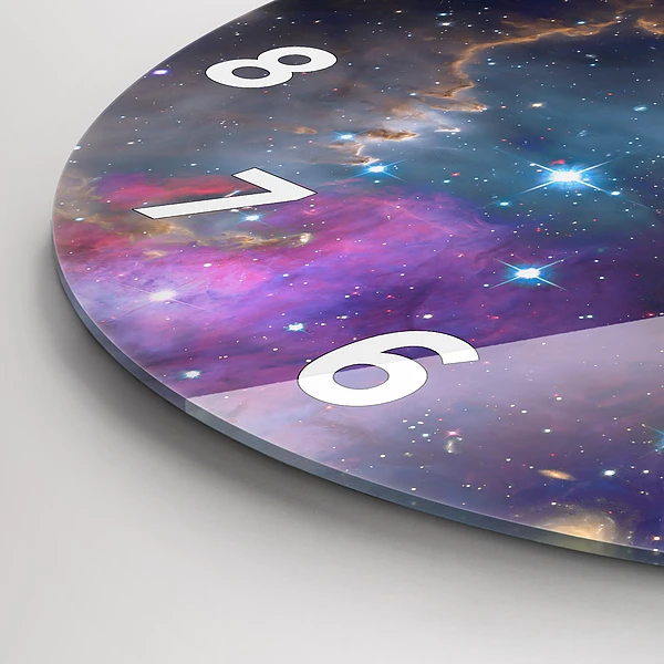 Wanduhr rund mit motiv Galaxie und Sterne