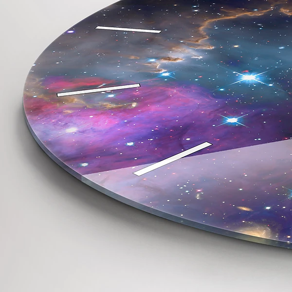 Wanduhr rund mit motiv Galaxie und Sterne