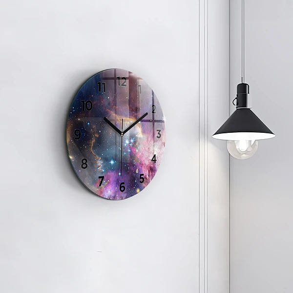 Wanduhr rund mit motiv Galaxie und Sterne