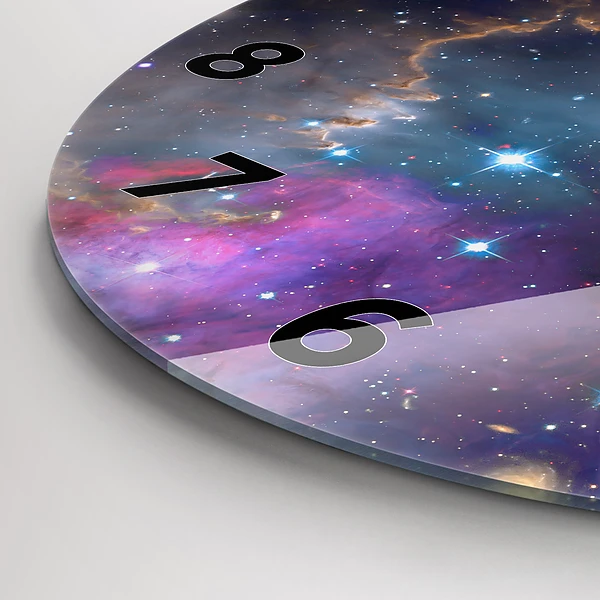 Wanduhr rund mit motiv Galaxie und Sterne
