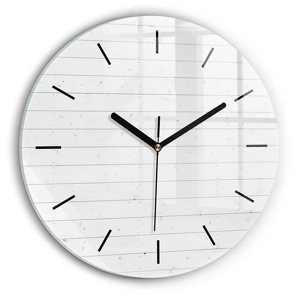 Wanduhr rund mit motiv Holzplatten-Muster