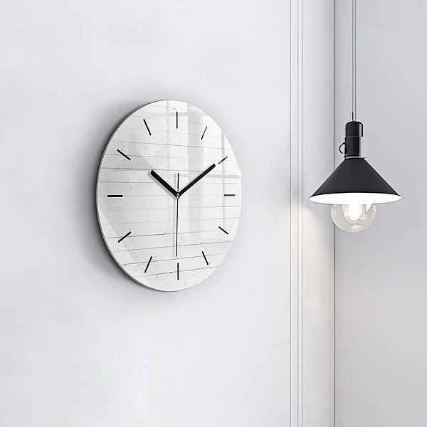 Wanduhr rund mit motiv Holzplatten-Muster