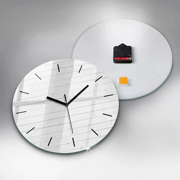 Wanduhr rund mit motiv Holzplatten-Muster