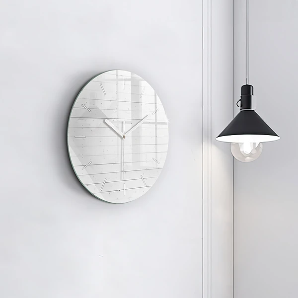 Wanduhr rund mit motiv Holzplatten-Muster