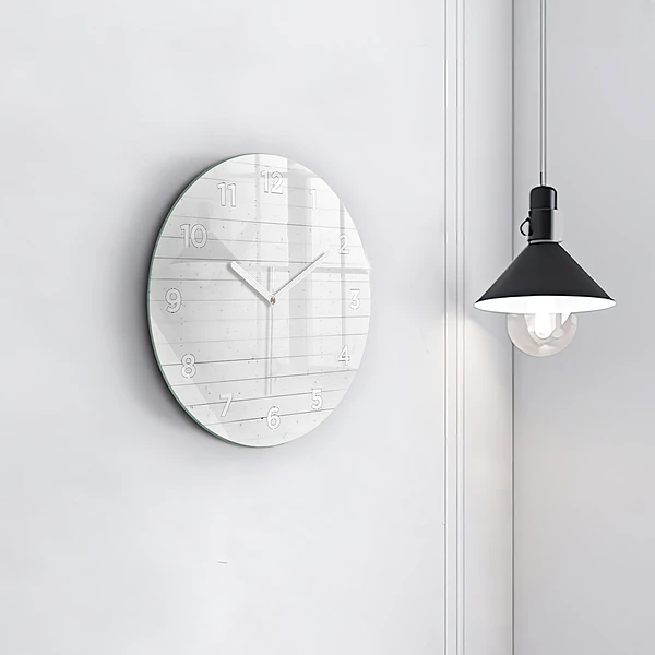 Wanduhr rund mit motiv Holzplatten-Muster