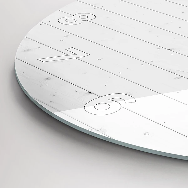 Wanduhr rund mit motiv Holzplatten-Muster