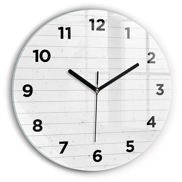 Wanduhr rund mit motiv Holzplatten-Muster