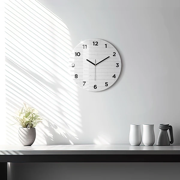 Wanduhr rund mit motiv Holzplatten-Muster