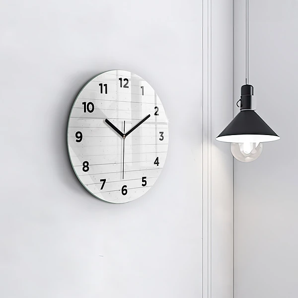 Wanduhr rund mit motiv Holzplatten-Muster