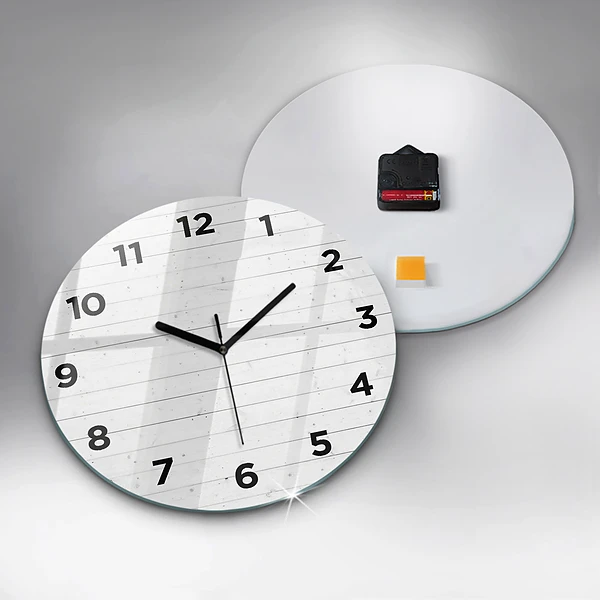 Wanduhr rund mit motiv Holzplatten-Muster
