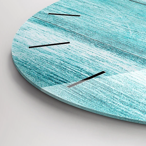 Wanduhr rund Blaues altes Holz