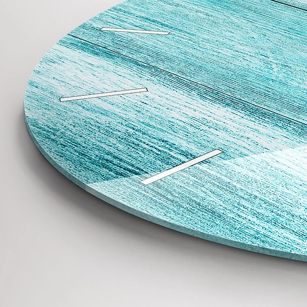 Wanduhr rund Blaues altes Holz
