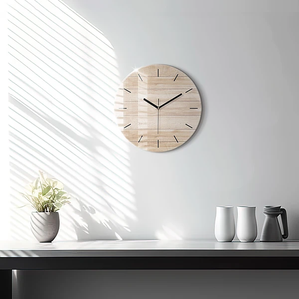 Wanduhr glas rund Hölzerne Textur