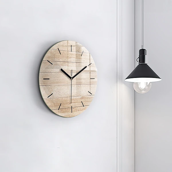 Wanduhr glas rund Hölzerne Textur