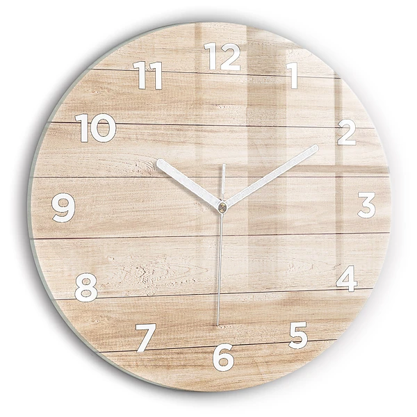Wanduhr glas rund Hölzerne Textur