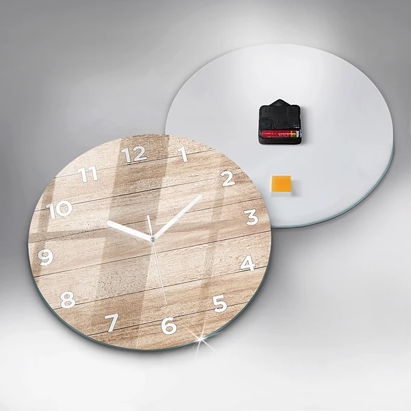 Wanduhr glas rund Hölzerne Textur