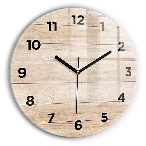 Wanduhr glas rund Hölzerne Textur