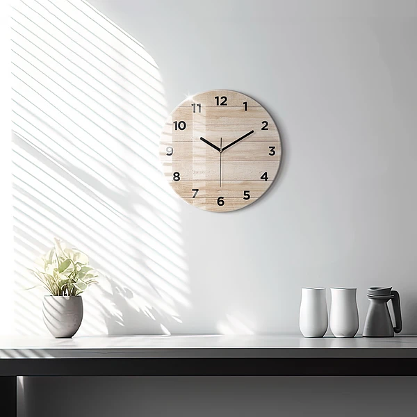 Wanduhr glas rund Hölzerne Textur