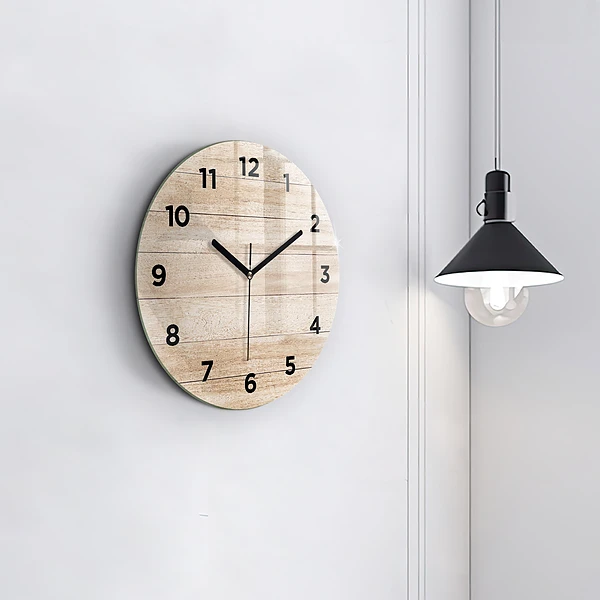 Wanduhr glas rund Hölzerne Textur