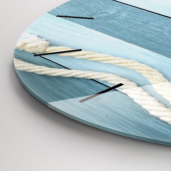 Wanduhr glas rund Streifen und Muscheln