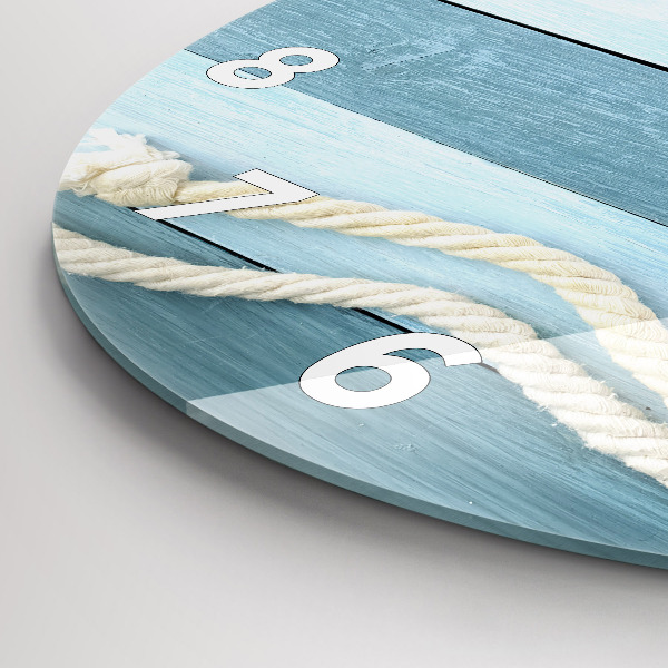 Wanduhr glas rund Streifen und Muscheln