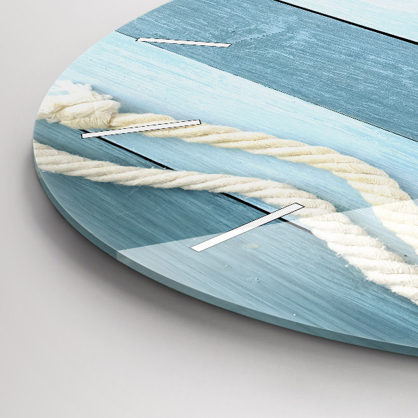 Wanduhr glas rund Streifen und Muscheln