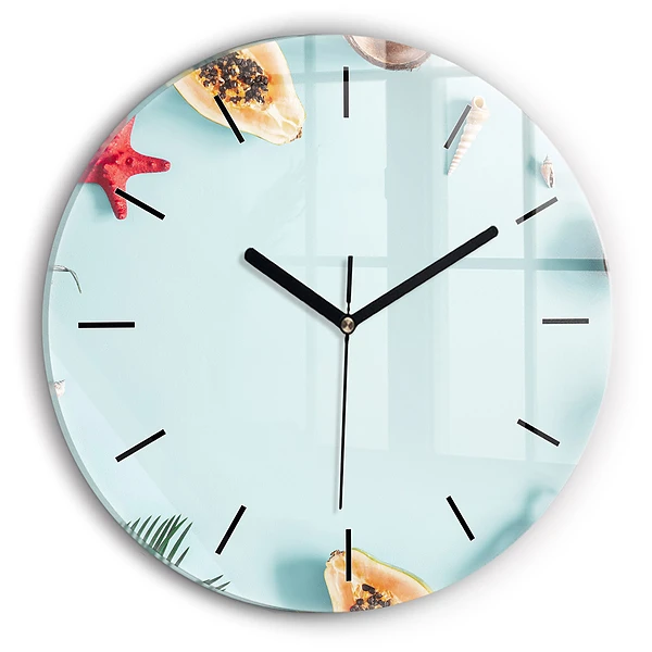 Wanduhr glas rund Sommer Komposition