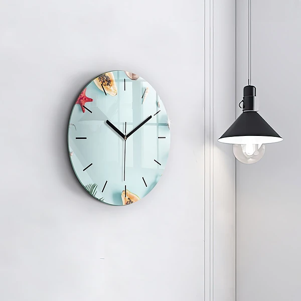 Wanduhr glas rund Sommer Komposition