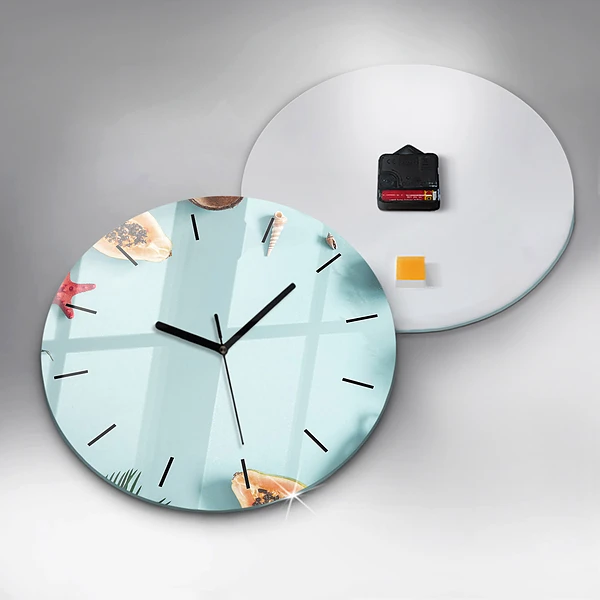 Wanduhr glas rund Sommer Komposition