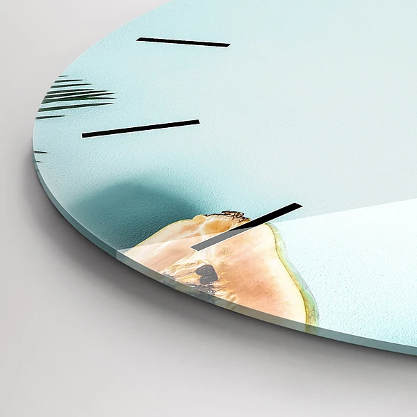 Wanduhr glas rund Sommer Komposition