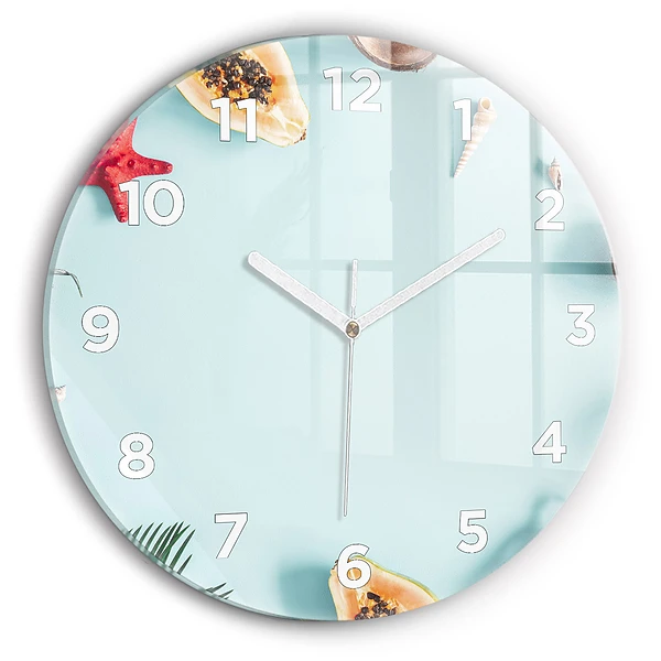 Wanduhr glas rund Sommer Komposition