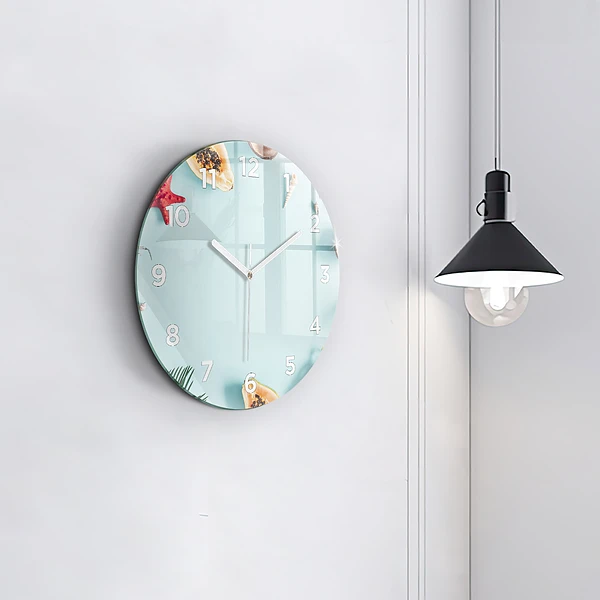 Wanduhr glas rund Sommer Komposition