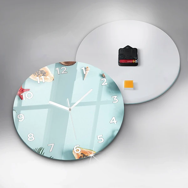 Wanduhr glas rund Sommer Komposition