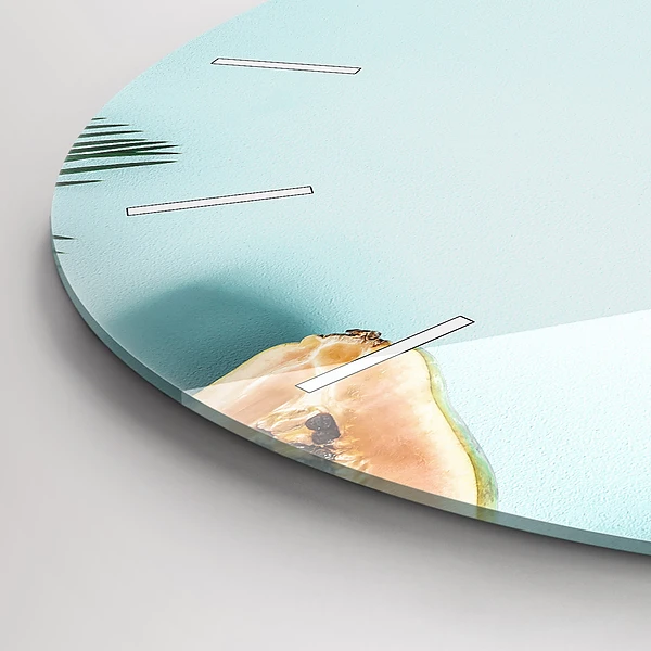Wanduhr glas rund Sommer Komposition