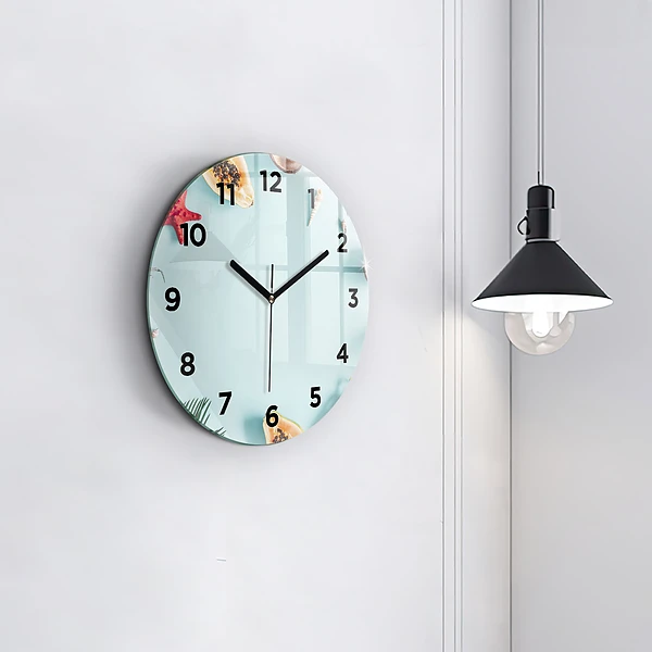 Wanduhr glas rund Sommer Komposition