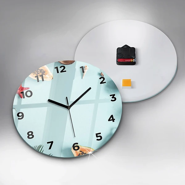 Wanduhr glas rund Sommer Komposition