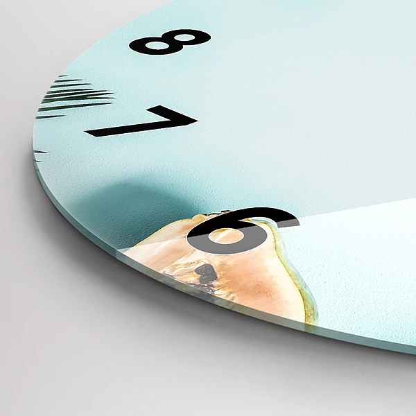 Wanduhr glas rund Sommer Komposition
