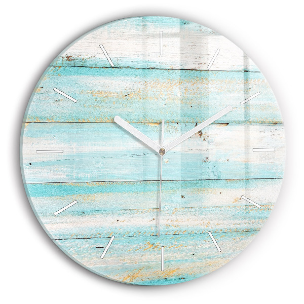 Wanduhr rund mit motiv Blaue Bretter