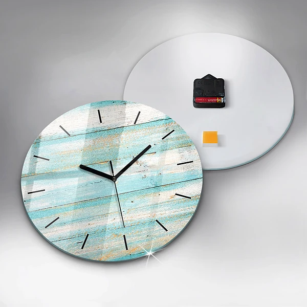 Wanduhr rund mit motiv Blaue Bretter