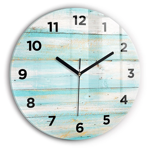 Wanduhr rund mit motiv Blaue Bretter