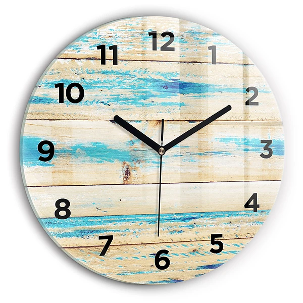 Wanduhr rund Zerkratztes Holz