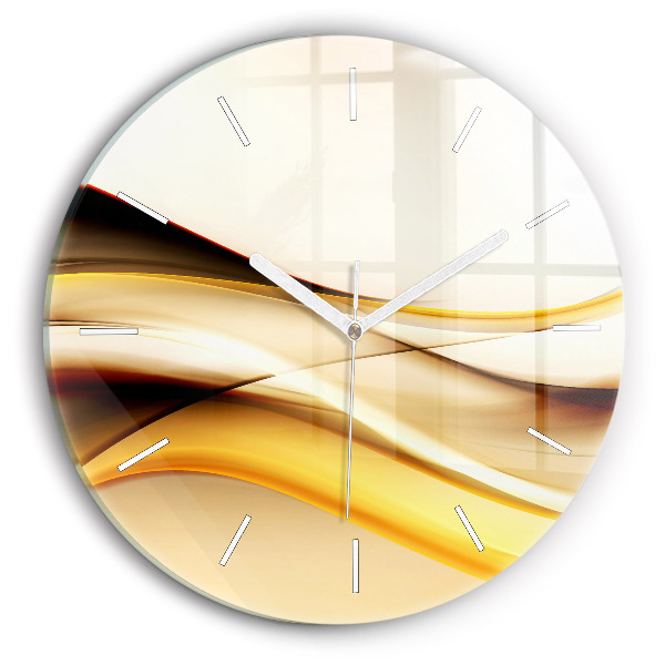 Wanduhr glas rund Abstrakte Welle