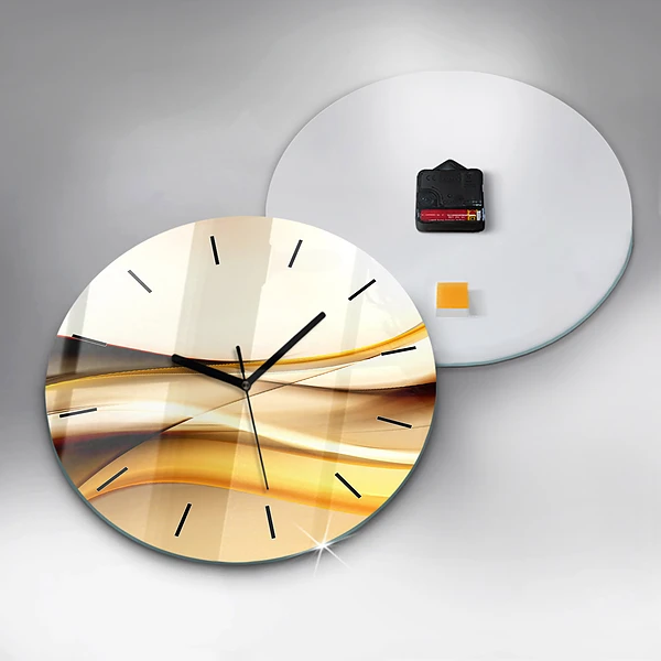 Wanduhr glas rund Abstrakte Welle