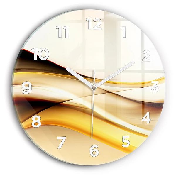 Wanduhr glas rund Abstrakte Welle