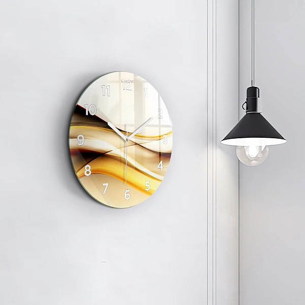 Wanduhr glas rund Abstrakte Welle