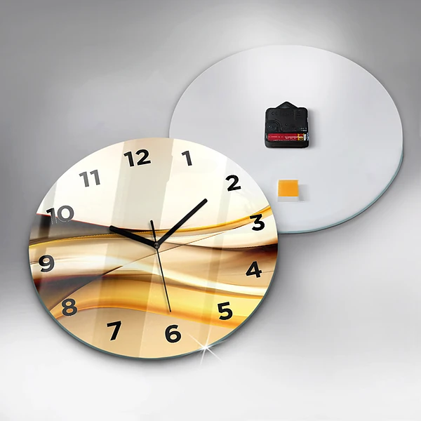 Wanduhr glas rund Abstrakte Welle