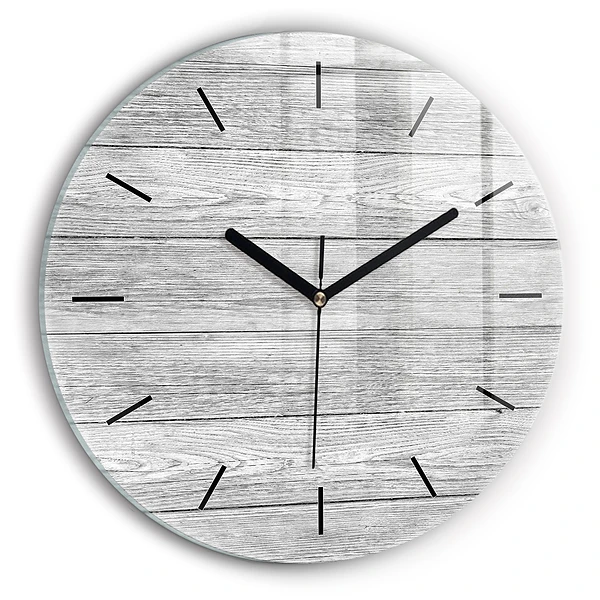 Wanduhr glas rund Holztafeln