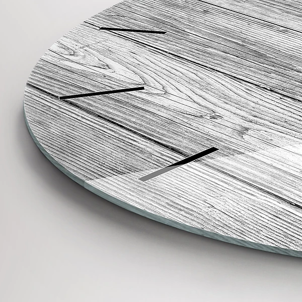 Wanduhr glas rund Holztafeln