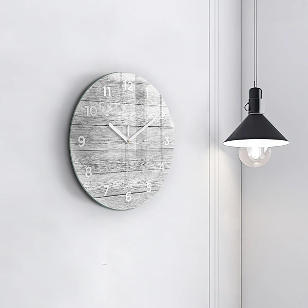 Wanduhr glas rund Holztafeln